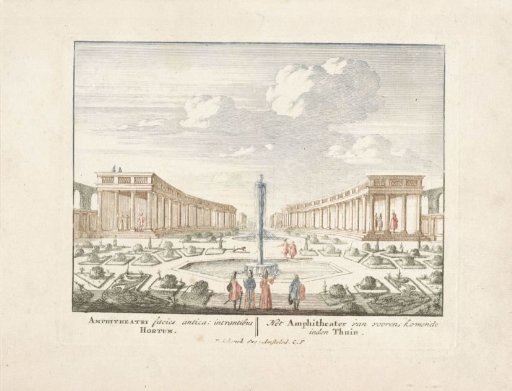 View of the colonnades in the gardens of Het Loo