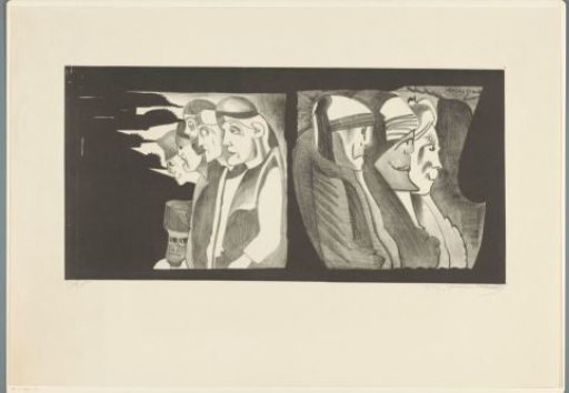 Two Groups of Figures with Their Backs to Each Other