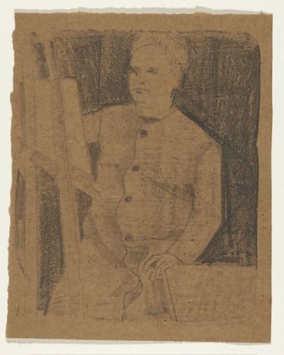 Self-Portrait Behind an Easel