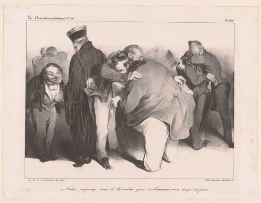 Caricature of the French government leaders as pickpockets