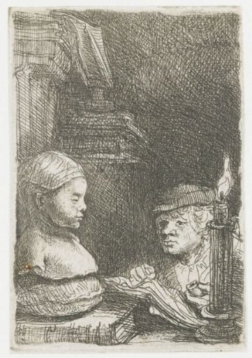 Man drawing from a cast