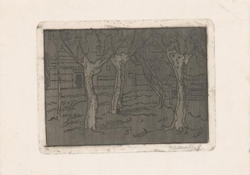 Three Willows in Front of a Farmhouse