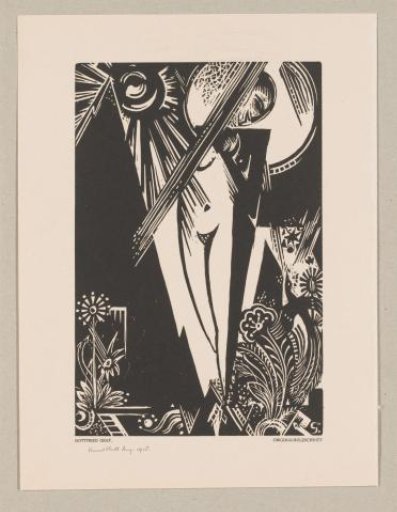 Standing Woman, Sun, Moon and Flowers