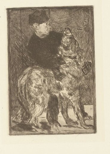 Boy playing with a dog