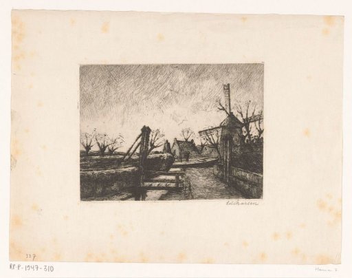 Path with bridge along a ditch
