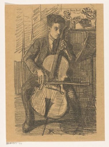 George Bacot playing the cello
