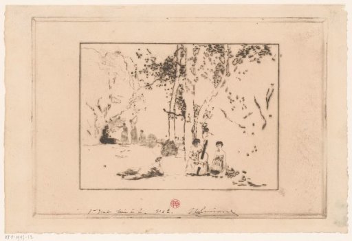 Women Playing Music under a Tree