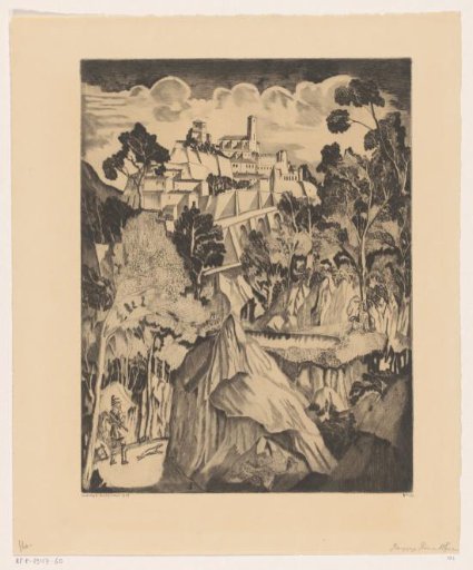 Hilly Landscape with Hunter