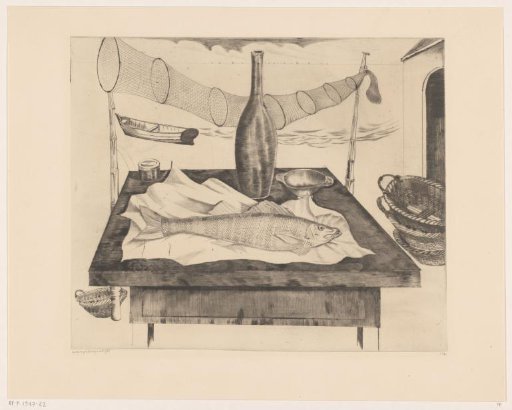 Still Life with Fish, Bottle and Fishing Net