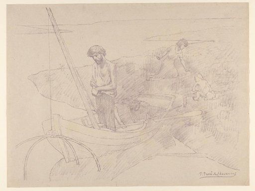 Poor Fisherman Standing in a Rowing Boat
