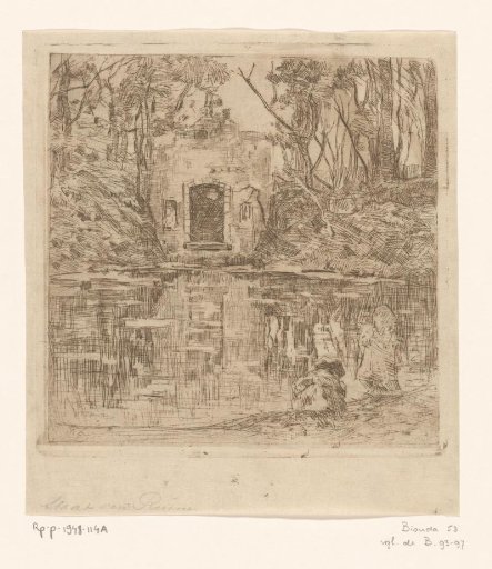 Ruin by a Pond