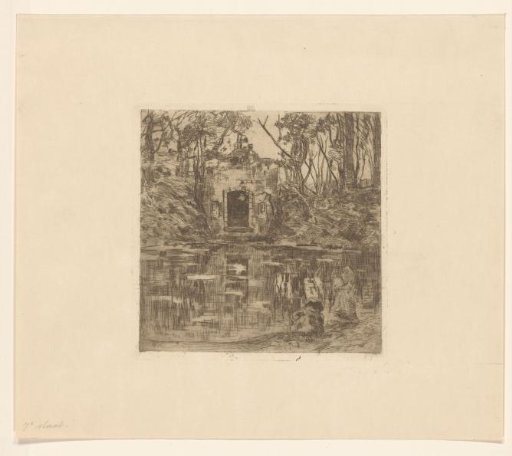 Ruin by a Pond