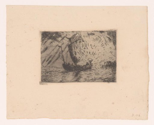 Christ calms the storm at sea