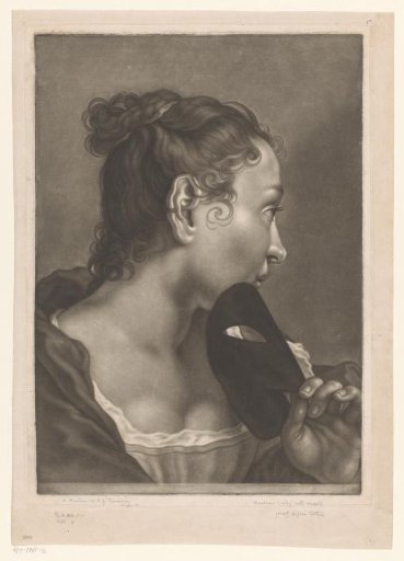 Young woman with a mask