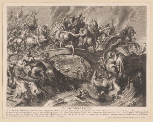 Battle of the Amazons on a bridge