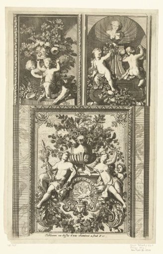 Two dessus-de-portes and a fireplace piece