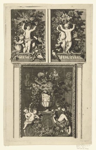Two dessus-de-portes and a fireplace piece