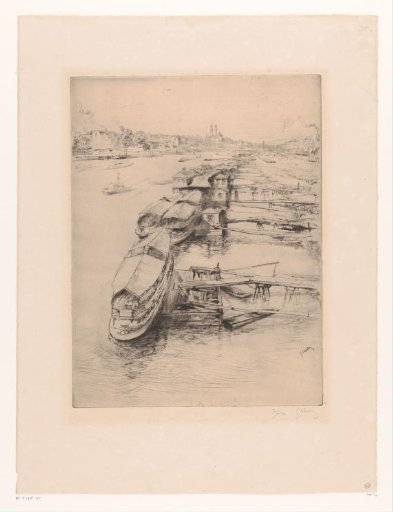 Moored boats at Auteuil, Paris