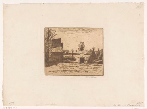 Farmyard with barn and hayloft