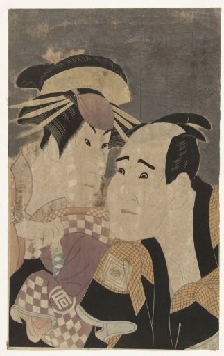 Bust portrait of Sanogawa Ichimatsu III and Ichikawa Tomiemon