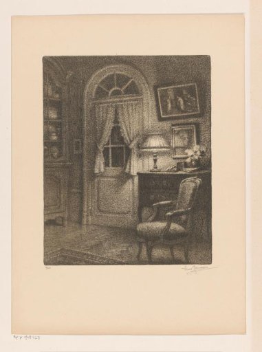 Interior with an Armchair, by Lamplight