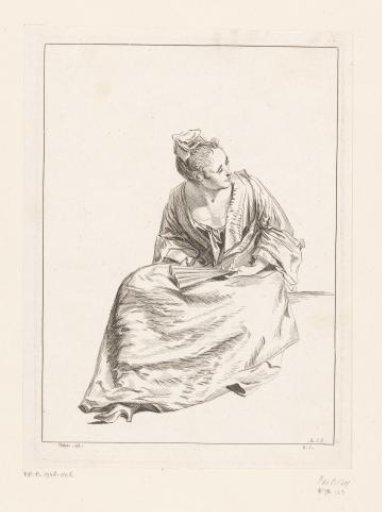 Seated woman with fan