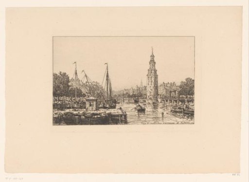 View of the Montelbaanstoren in Amsterdam