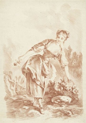 Young Woman with a Flower Basket