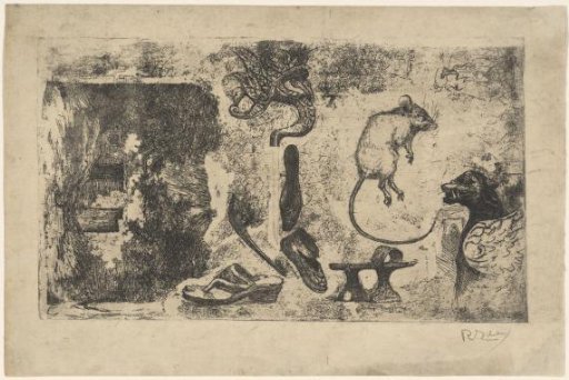 Sandals, a dead mouse, a chimera, a ship's figurehead and a farmhouse
