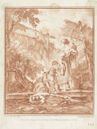 Laundresses with Children by a Stream
