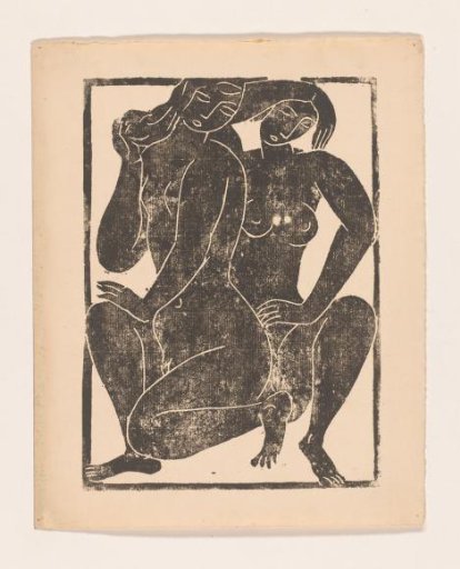 Two Crouching Nude Women