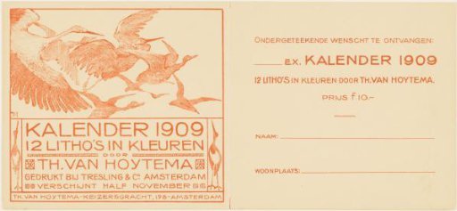 Announcement for calendar 1909
