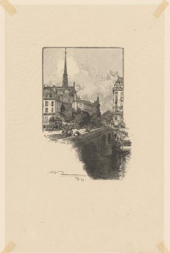 View of the Pont Saint-Michel over the Seine in Paris
