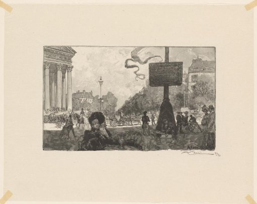 View of the Corner of Place de la Madeleine and Rue Royale in Paris