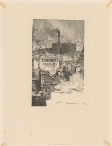 View of Roofs and Smoking Chimneys in Paris