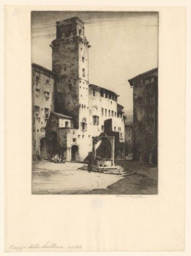 View of the Piazza della Cisterna in San Gimignano