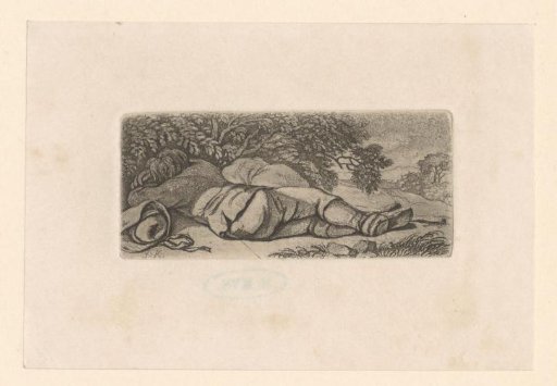 Landscape with sleeping boy