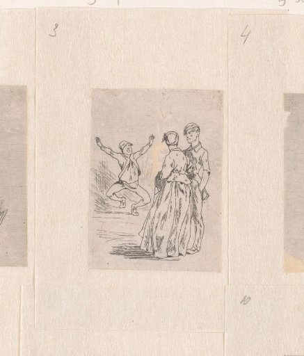 Man making a joy dance with two others