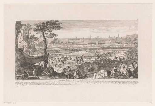 City View with Warring Soldiers in Trenches