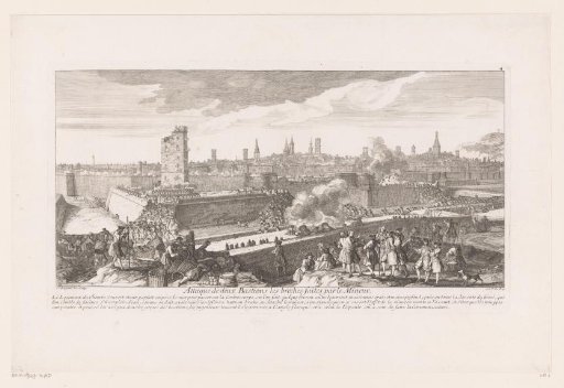 View of a Besieged City Whose Bastions Are Being Destroyed by Soldiers