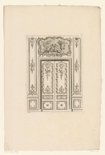 Doors with dessus-de-porte featuring putti