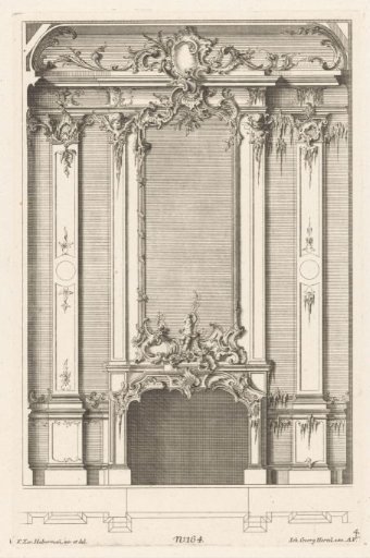 Fireplace with a putto