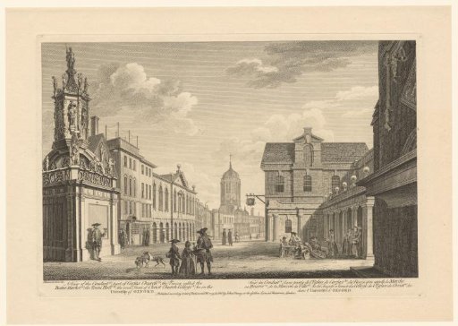 View of the Butter Market, the town hall and Christ Church College