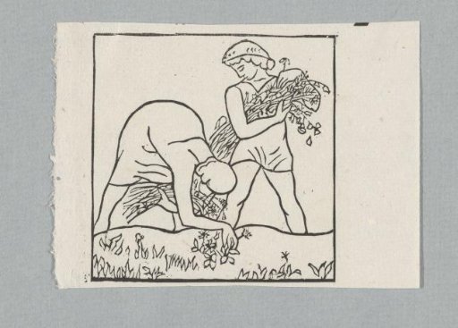 Daphnis and Chloë picking flowers