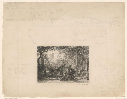 Bacchus appears to his followers in a forest