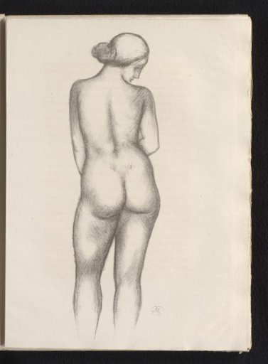Standing nude woman seen from behind