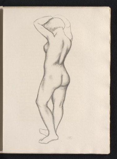 Standing nude woman, seen from behind