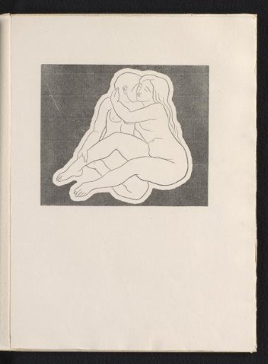 Seated nude couple