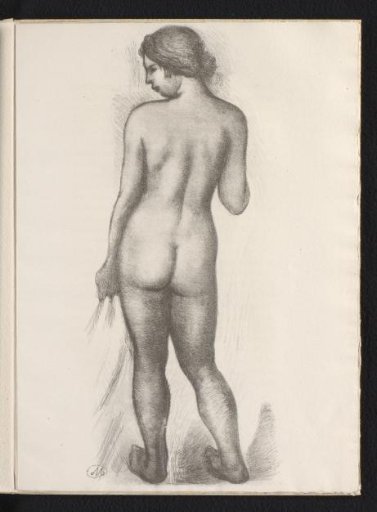 Standing nude woman, seen from behind