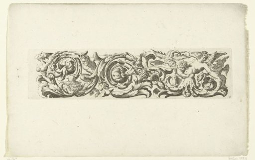 Foliate scroll with a winged woman on the right